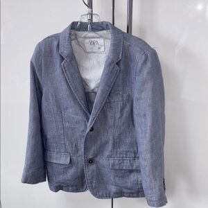 Zara kids blue cotton blazer size 7
